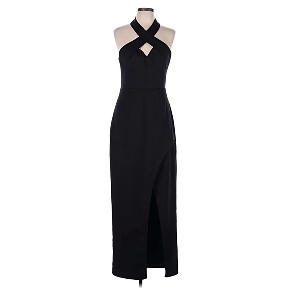 BARIANO Dresses & Skirts - Women's BARIANO Black Halter Neck Maxi Dress L